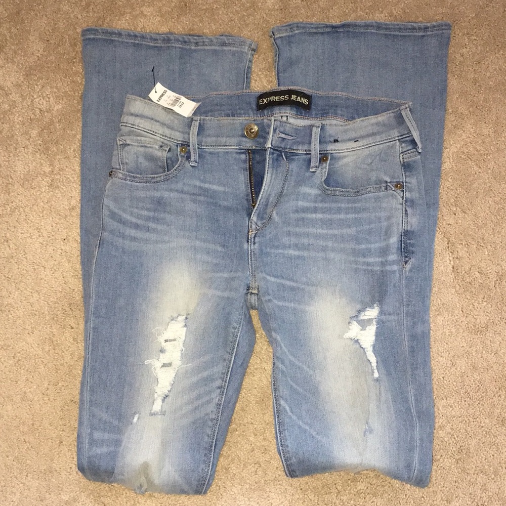 Distressed Bootcut Jeans// Express Jeans